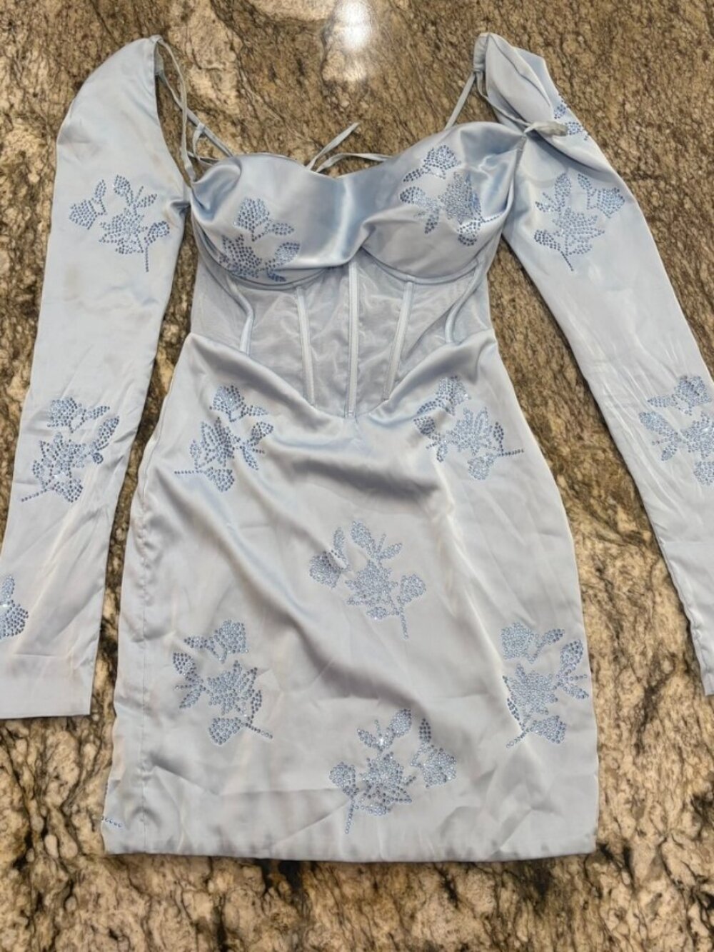 Oh Polly Embellished Long Sleeve Dress